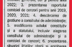 Convocator pentru adunarea generală a Obştii Moşnenilor Voineşari – 22 sau 29 octombrie 2022